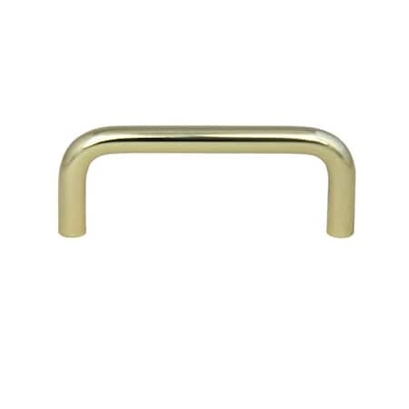 Crown 3-3/10" Wire Cabinet Pull with 3" Center to Center Polished Brass Finish CHP353PB